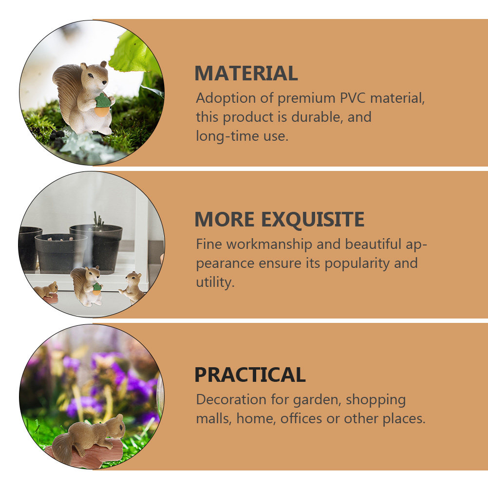 8 ชิ้น ของตกแต่งรูปกระรอก ดีไซ - Bonsai Garden Landscape Design บทวิจารณ์และราคา